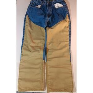 Cabela's Lined Denim Work Jeans – Nylon Chaps Overlay 32x30 Outdoor Hunting